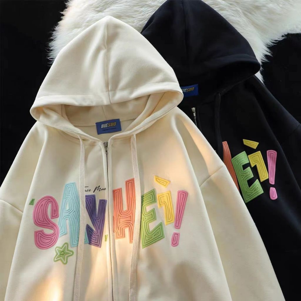 KKS⭐️พร้อมส่ง⭐️เสื้อกันหนาว เสื้อฮู้ด แขนยาว 2025สินค้ามาใหม่ เกาหลี ใส่สบายๆ ทรงหลวม สไตล์สปอร์ต KK00038