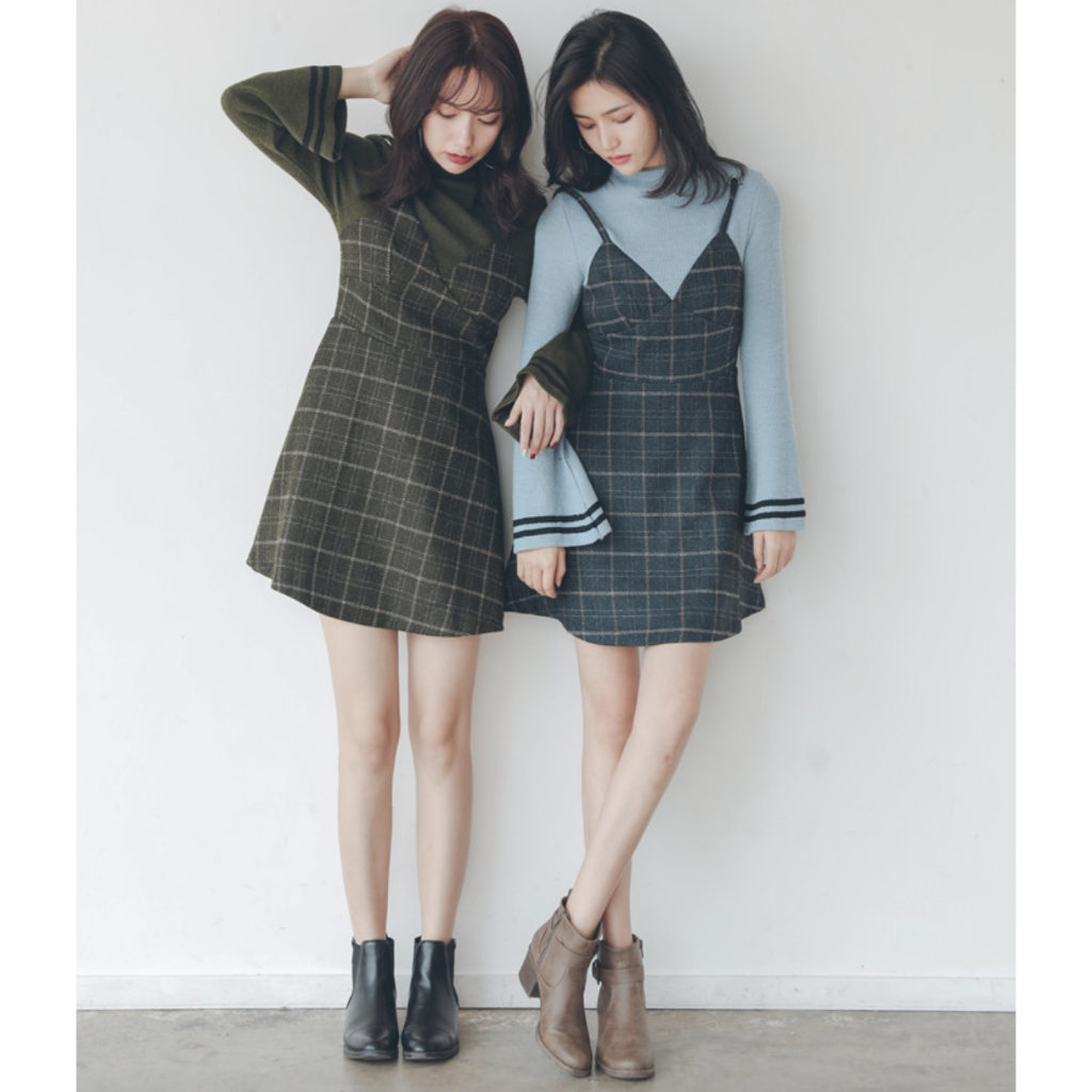 เดรสไหมพรม แขนยาว (sw111)