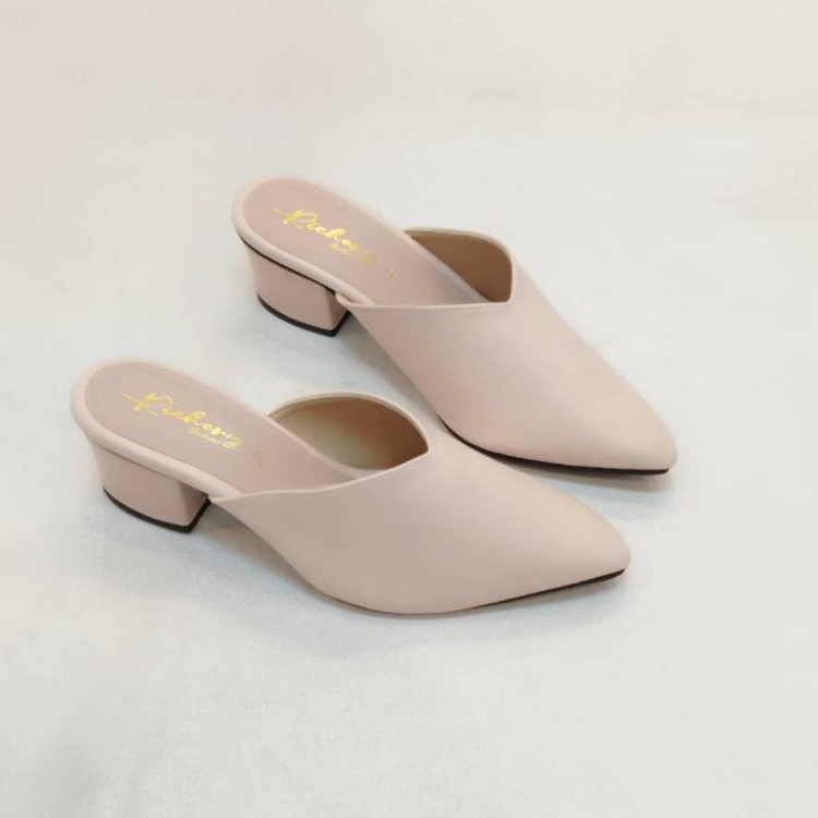 รองเท้าส้นสูง 2 นิ้ว หัวแหลมใส่ทำงานได้ หัวแหลม เปิดส้น ใส่สบาย ไม่กัดเท้า ทำในไทย รุ่น CY9001 - รูปที่ 2