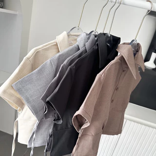 Cherr snw Top เสื้อเชิ๊ตผ้าสโนวกระดุมหน้า 🤎พร้อมส่ง