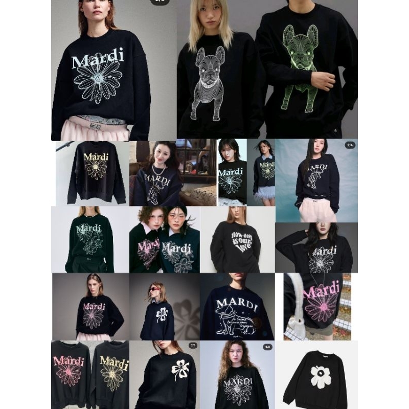 เสื้อแขนยาวสเวตเตอร์ดำ ลาย Mardi (งานป้ายM Missnitcha🖤)