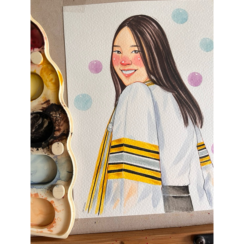 รับวาดรูป สีน้ำ สไตล์น่ารัก ของขวัญสุดวิเศษมอบให้คนที่พิเศษ อยากให้คนรับยิ้มมม🤗🪅