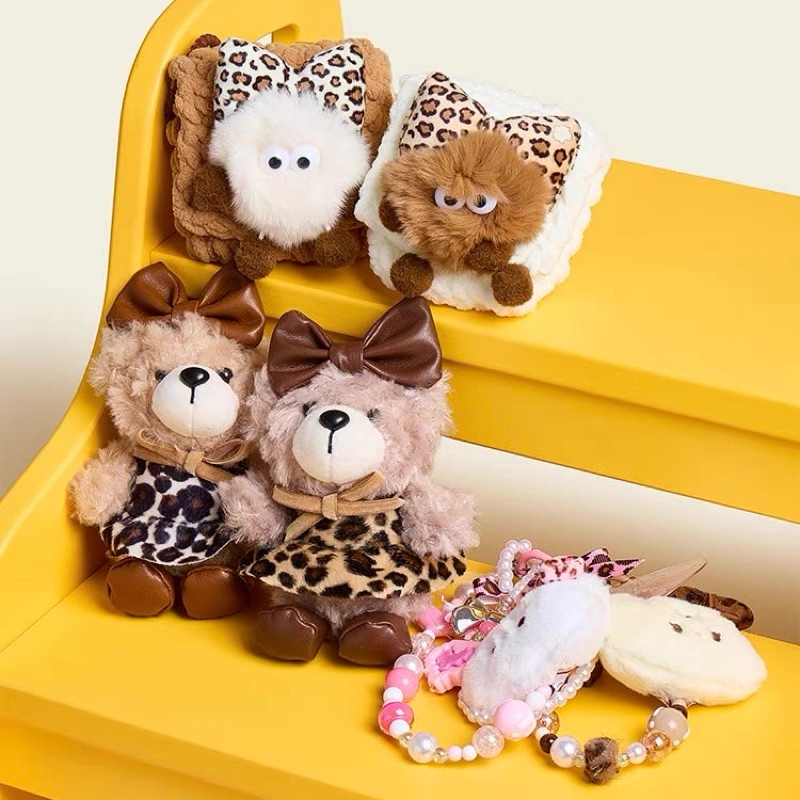 [พร้อมส่ง] พวงกุญแจตุ๊กตาหมีน้อยติดโบว์ 🧸🎀