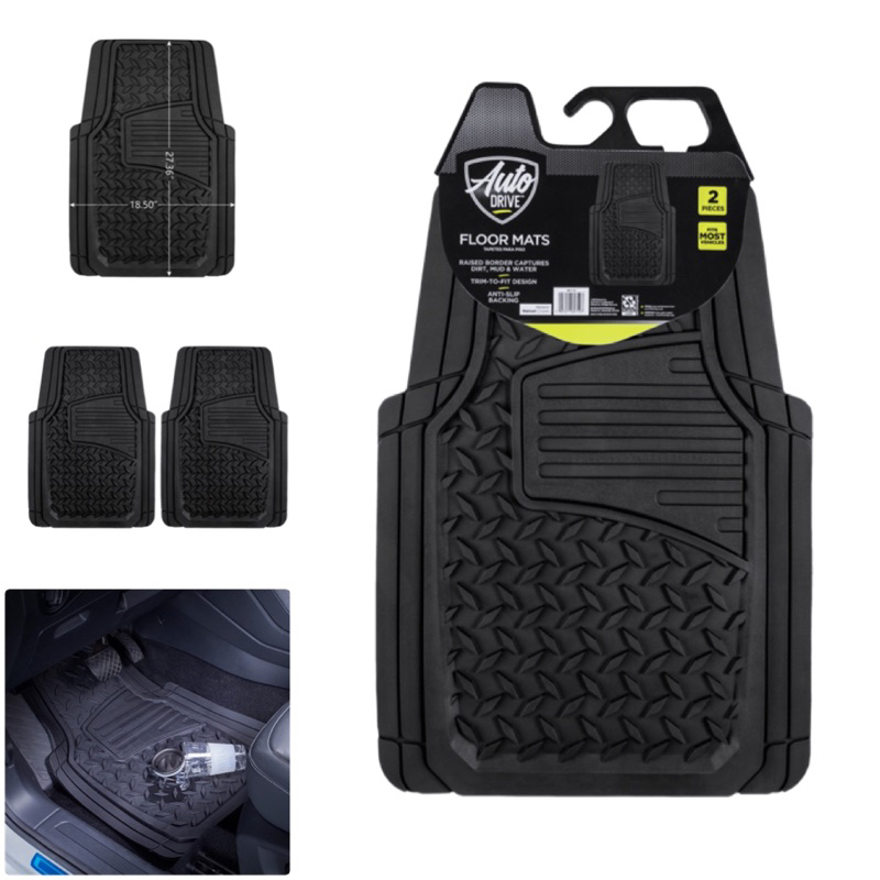 Auto Drive 2Pc Rubber Floor Mats พรมปูพื้นรถยนต์ 🇺🇸 ของแท้ 💯