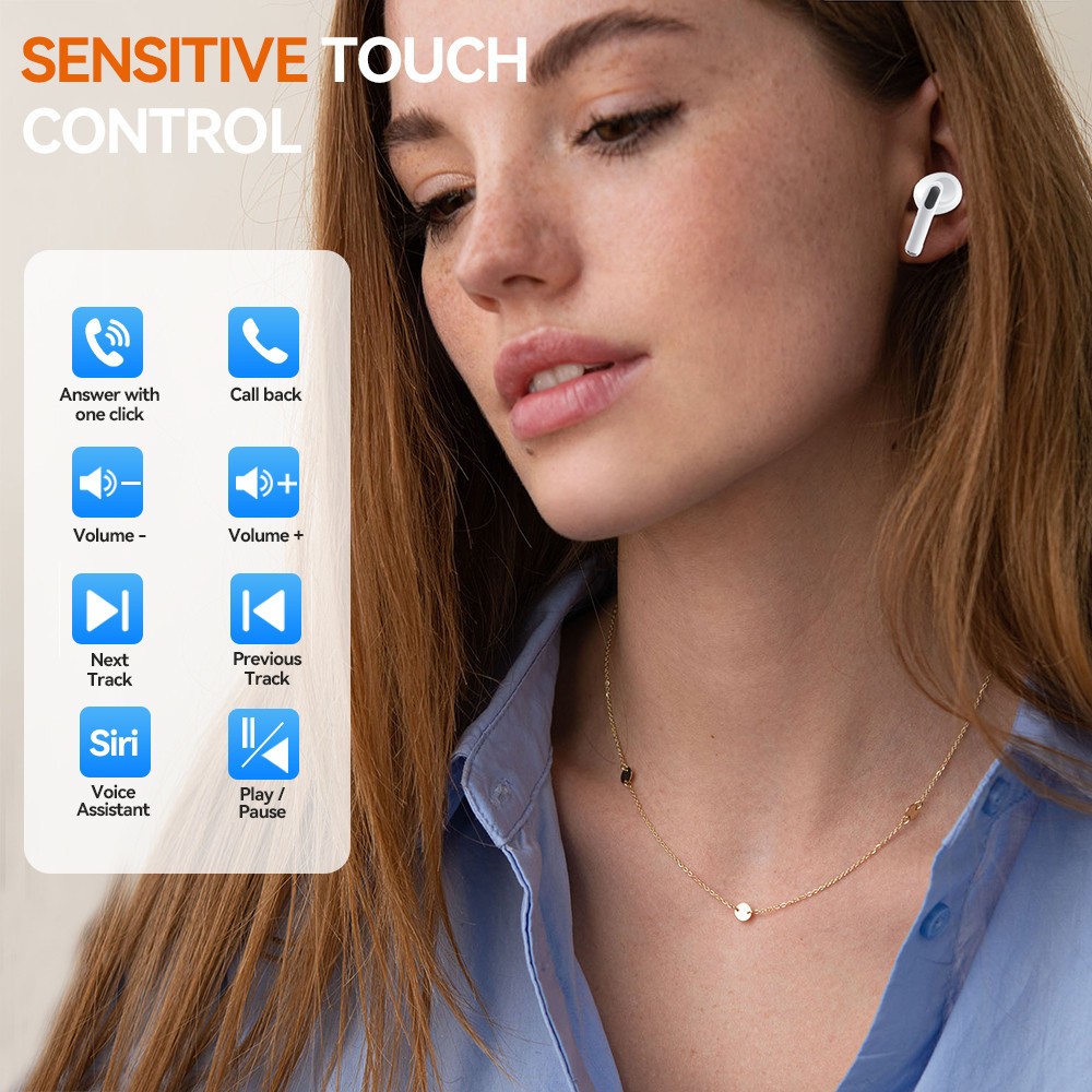 GOOJODOQ J206 หูฟังบลูทูธ หูฟังไร้สาย A5 หูฟัง Bluetooth 5.3 พร้อมไมโครโฟนในตัว เสียงดี ลดเสียงรบกวน