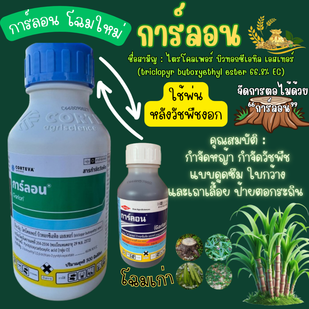 การ์ลอน ยาฆ่าตอไม้ ยากำจัดตอไม้ ตรา ดาวอะโกรไซแอนส์ ขนาด 500 ml.
