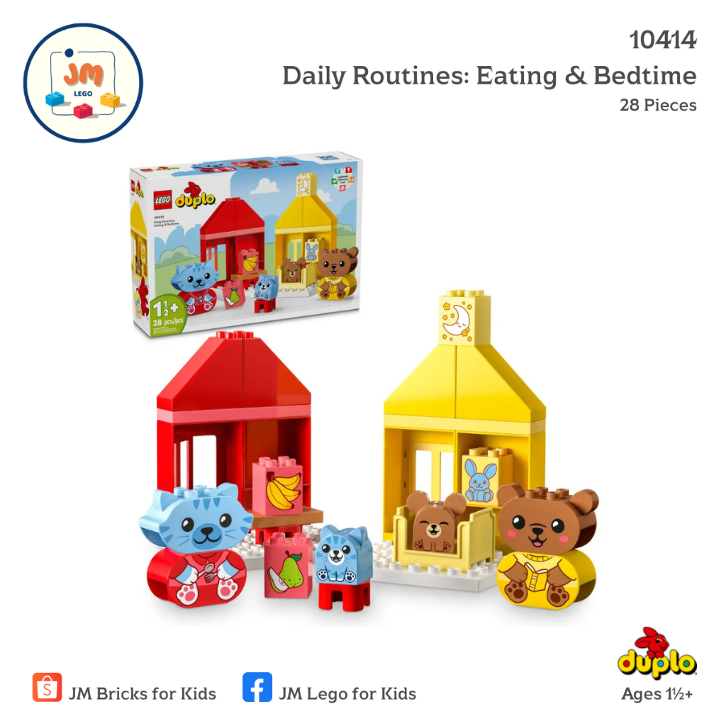 LEGO Duplo 10414 Daily Routines: Eating & Bedtime (28 Pieces) สำหรับเด็กอายุ 1½ ปีขึ้นไป Brick Toy