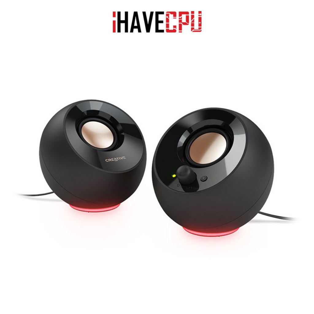 iHAVECPU SPEAKER (ลำโพง) CREATIVE PEBBLE SE - 2.0 USB-C   WITH RGB (BLACK)