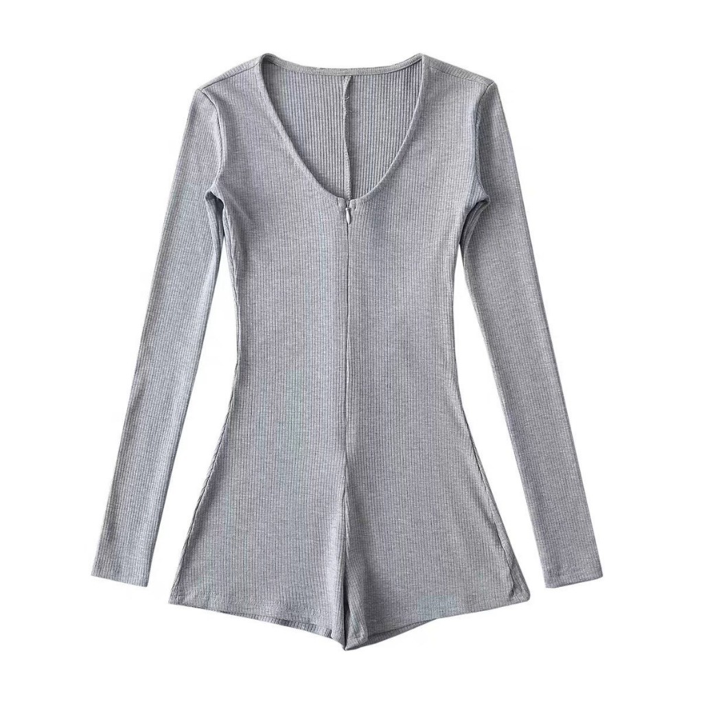 BDY-S13 บอดี้สูทแขนยาว แบบสวม รูดซิปด้านหน้า บอดี้สูทผู้หญิง น่ารัก ผ้านิ่มยืดใส่สบาย สินค้าพร้อมส่ง - รูปที่ 2