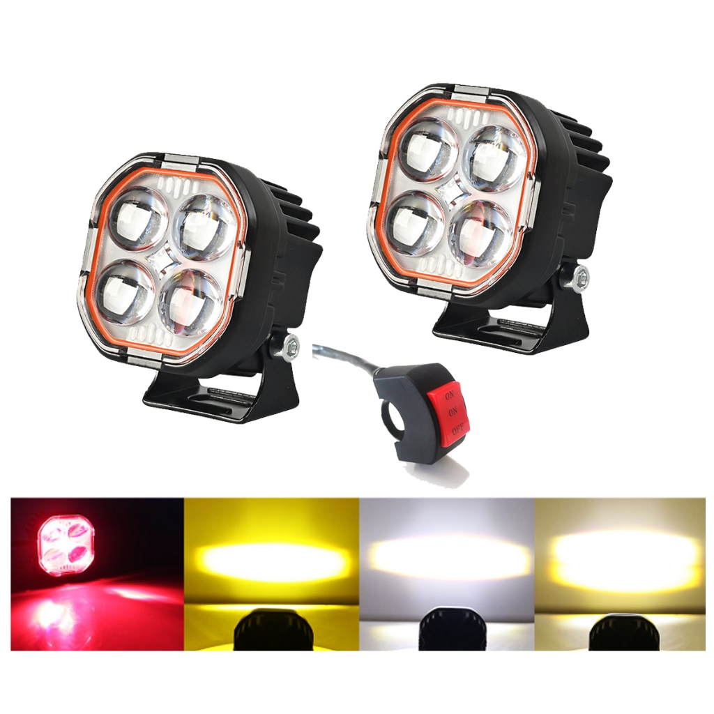 มินิ ไฟ LED ไฟรถจักรยานยนต์ 12V ไฟตัดหมอก ไฟโปรเจคเตอร์ ความสว่างสูง สปอตไลท์เพิ่มเติม 24V สปอตไลท์