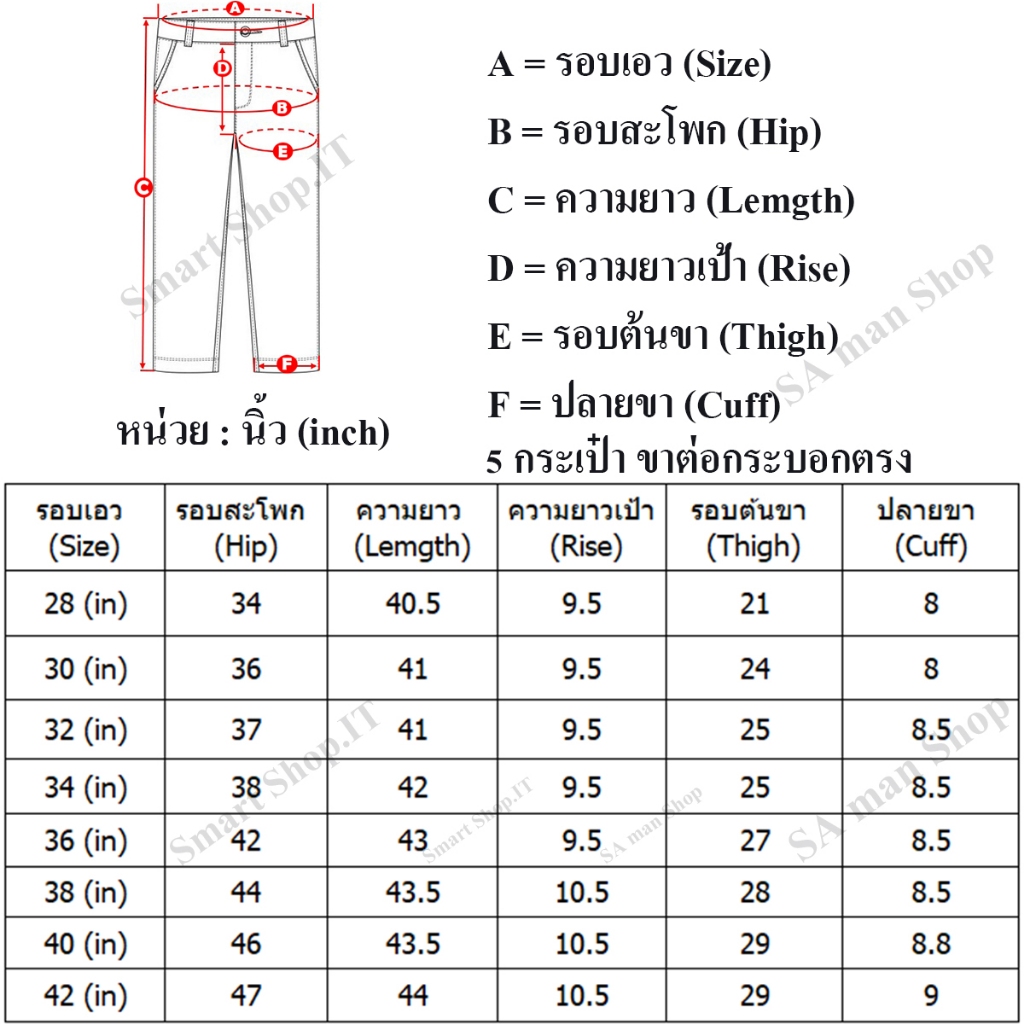 กางเกงD.Kขายาว ขาต่อ กระบอกตรง 5 กระเป๋า(ทรงขากระบอกตรง) กางเกงขายาวผู้ชาย 5 กระเป๋า ผ้าเวสปอยท์ ปลายขา 8-9 นิ้ว - รูปที่ 5