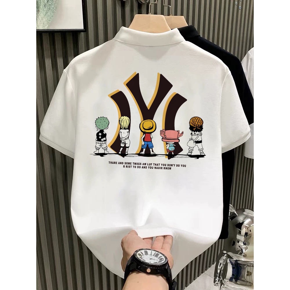 Basi💥POLO คอปก เสื้อโปโลผู้ชาย ลาย LUFFY IYI นุ่ม และระบายอากาศ ไม่หดตัวลาย เกรดพรีเมียม ผ้า 📦พร้อมส่ง