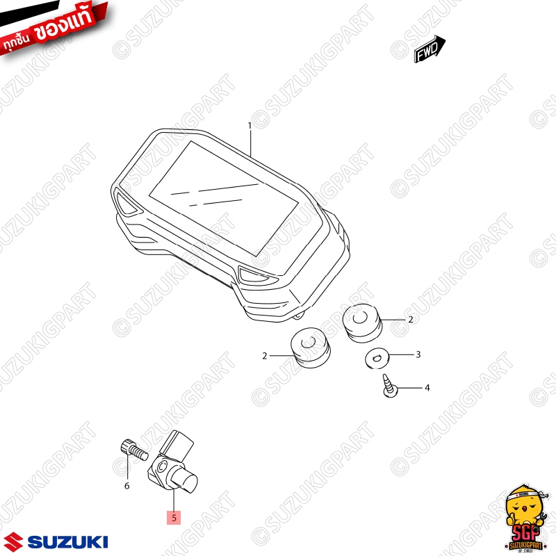 สัญญาณควบคุมเรือนไมล์ SENSOR, SPEEDOMETER แท้ Suzuki Raider R 150 Fi / GSX-R150 / GSX-S150