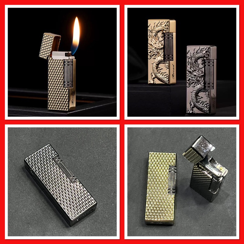 ไฟแช็คดูปองค์ คุณภาพดี ลายมังกร ลายตาราง