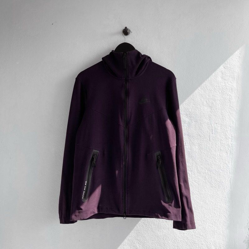 เสื้อแจ็คเก็ต NEW MENS NIKE SPORTSWEAR TECH PACK FLEECE JACKET BURGUNDY SZ MED แท้มือสอง100%