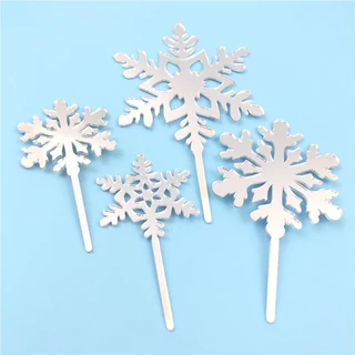 สโนเฟลกแต่งเค้ก ป้ายปักเค้ก เกล็ดหิมะแต่งเค้ก snowflex