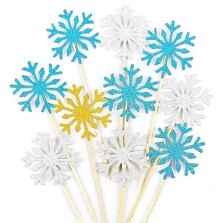 สโนเฟลกแต่งเค้ก ป้ายปักเค้ก เกล็ดหิมะแต่งเค้ก snowflex