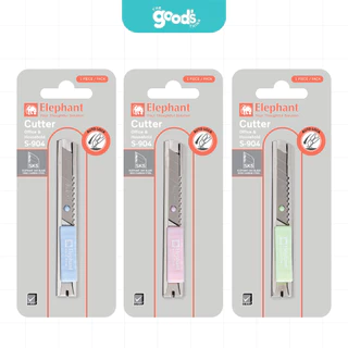 คัตเตอร์ ตราช้าง รุ่น S-904 คัตเตอร์มินิ Elephant พกพาง่าย 9มม. คละสี(จำนวน 1 อัน)