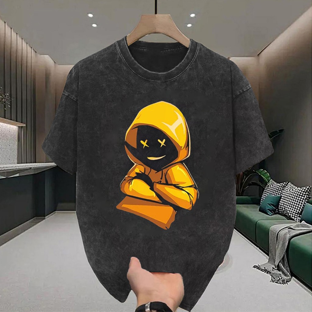 Basi💥 เสื้อผู้ชาย เสื้อยืด oversize สตรีท เกรดพรีเมียม โคตรนุ่ม เสื้อคอตตอน100% ไม่หดตัวลาย ลาย "yel