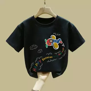 เสื้อยืดเด็ก ลายการ์ตูน ผ้าคอตตอนผสม นิ่มใส่สบาย ไม่ร้อน ES.SHOP28