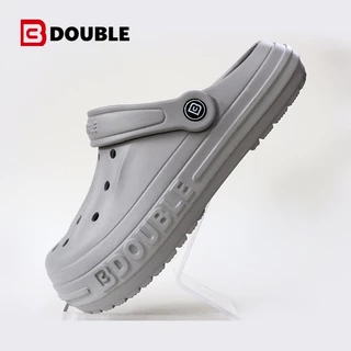 BB DOUBLE รองเท้าแตะ รูพรุน สีเทา สบายๆ ระบายอากาศ สำหรับผู้ชายผู้หญิง TF104