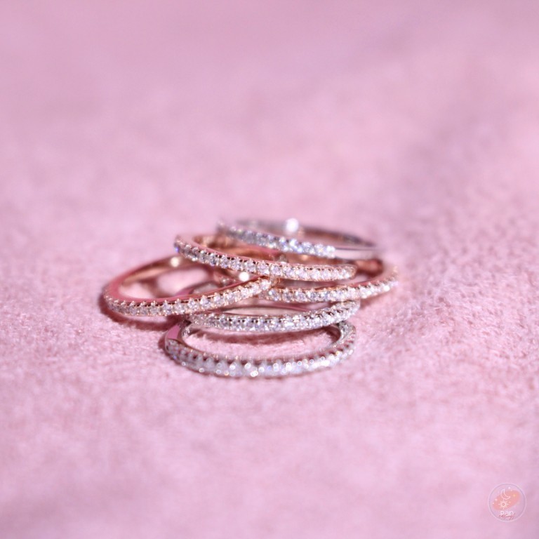 PAN earrings แหวนเงินแท้ประดับเพชร CZ. Dear, Me Round Diamond สีเงิน/โรสโกลด์ เรียบหรูมินิมอล