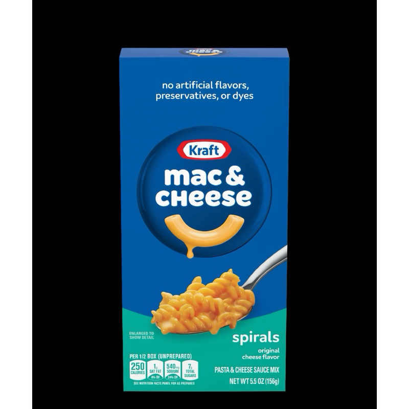 Kraft Macaroni And Cheese Dinner Cheesy Spirals 165g.
