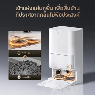 [HOT]Dreame D20 Ultra Robot Vacuum เครื่องดูดฝุ่น 13000Pa แรงดูดทรงพลัง ซักอัตโนมัติ อบแห้งลมร้อน หลบสัตว์เลี้ย