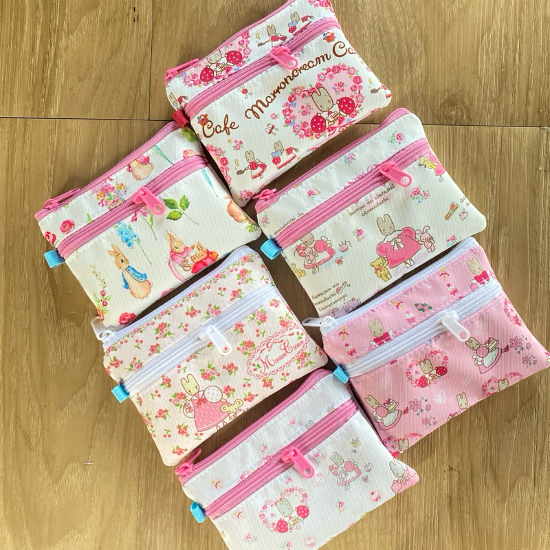 กระเป๋าป้ามารอนครีม Maron cream สองซิป handmade