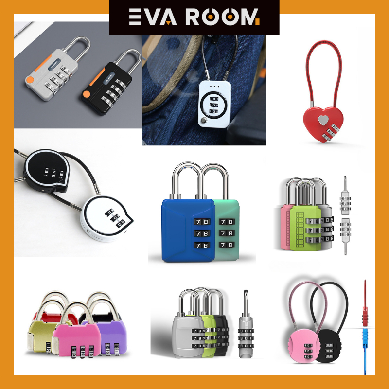 กุญแจแบบตั้งรหัส แม่กุญแจคล้องประตู กุญแจกระเป๋าเดินทาง ล็อคจักรยาน (มีวีดีโอแนะนำการตั้งรหัส)