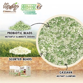 Kasty Extreme Natural ทรายแมวมันสำปะหลังธรรมชาติ 100% สูตรธรรมชาติ (ไม่ติดกระบะทรายแมว)