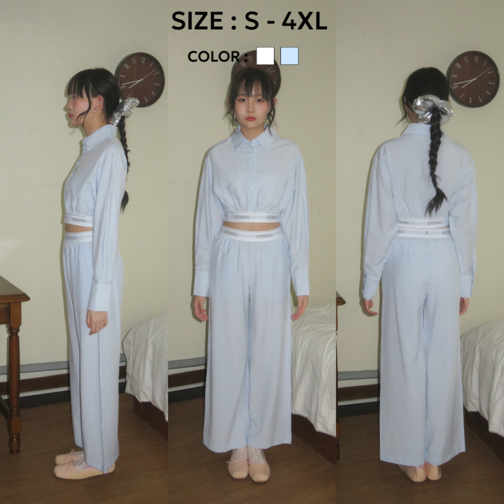 Beminglook003(XS-4XL)-Cloudy Morning look – ลุคใสๆ สไตล์คุณหนูเกาหลี