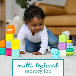 Infantino : Super Soft Stackables Activity Playset - เซตของเล่นซิลิโคนเสริมพัฒนาการ BPA free