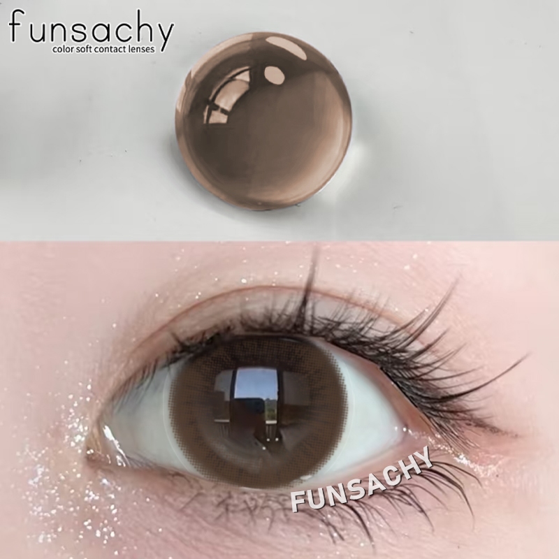{0.00~-8.00} bloom คอนแทคเลนส์สายตาสั้น ตาสีน้ำตาลหวาน 14.5mm ขยายตา สามารถใช้งานได้หนึ่งปี FUNSACHY