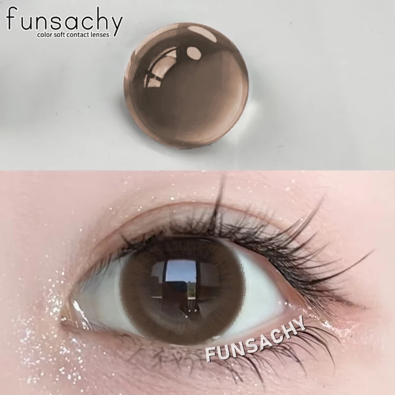 {0.00~-8.00} bloom คอนแทคเลนส์สายตาสั้น คอนแทคเลนส์สีช็อกโกแลต 14.5mm ตาโต lens FUNSACHY