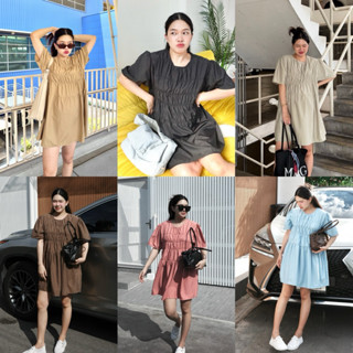 MUFFIN OVERSIZED DRESS ♡︎ 7 สี เดรสผ้าร่มใส่สบาย ไม่ต้องรีด …