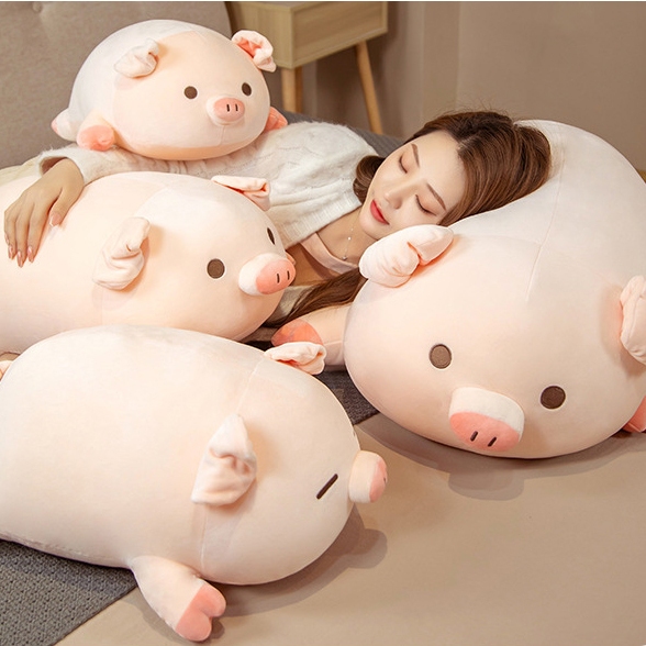 หมอนตุ๊กตาหมู สีชมพู ตุ๊กตาหมู ผ้านาโน อ่อน นุ่ม น่ารัก ขนาด 40 ซม. ของเล่นเด็ก ของขวัญวันเกิด ราคา ถูกที่สุด ดีลบีเคเค แกลเลอรีภาพที่ 4
