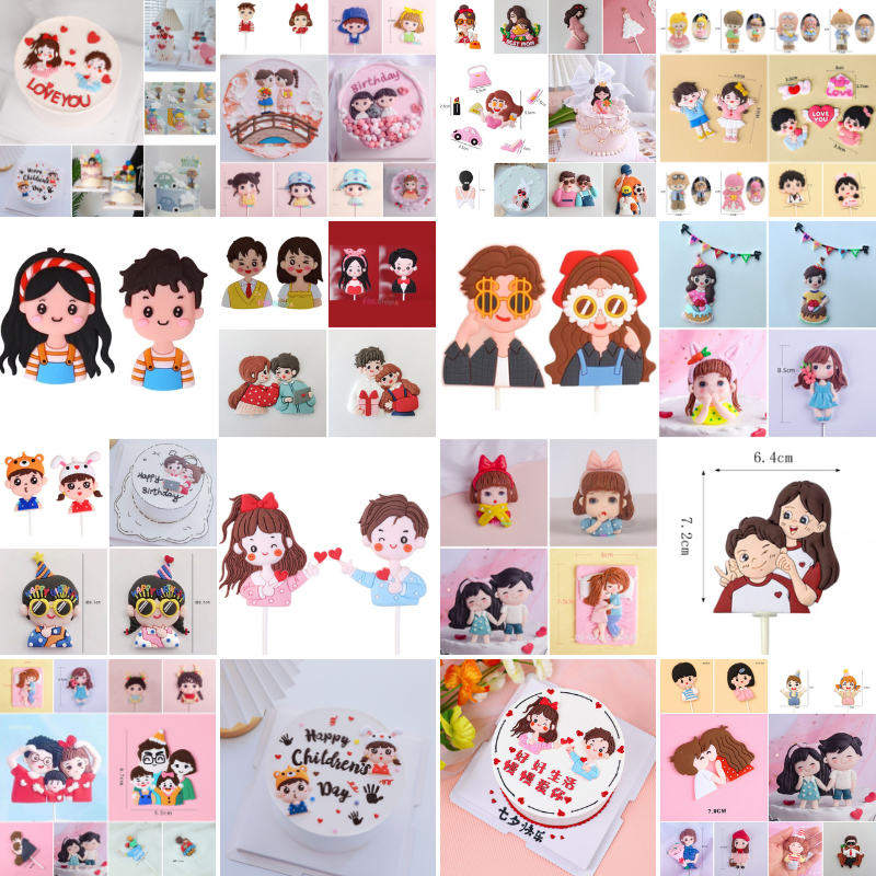 ป้ายปักเค้กแนวมินิมอล ผู้หญิง ผู้ชาย ตุ๊กตาตกแต่งเค๊กสไตล์มินิมอล //  สินค้าพร้อมส่งจากไทย นะคะ