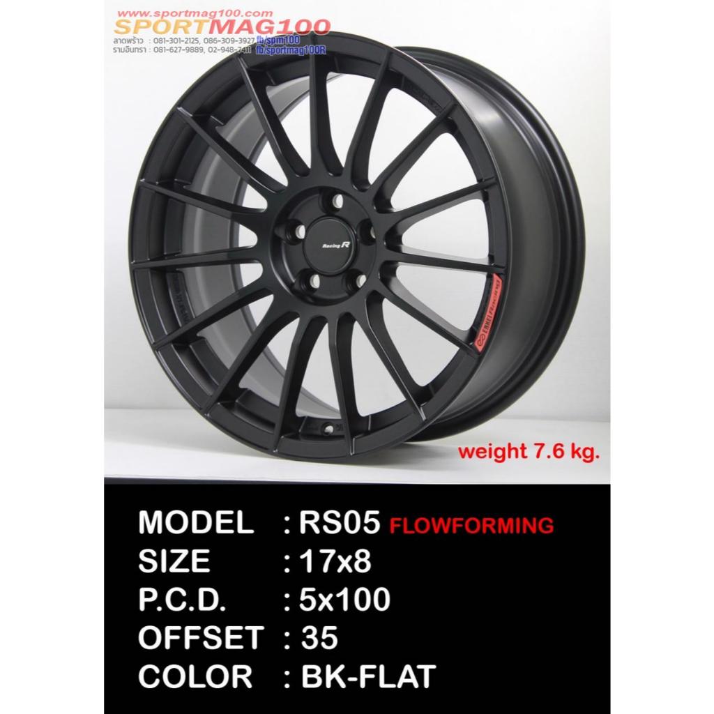 ล้อแม็กใหม่ Flowforming TK RS05RR 5รู114 ET35 ดำด้าน 8-17นิ้ว (ราคา4วง)
