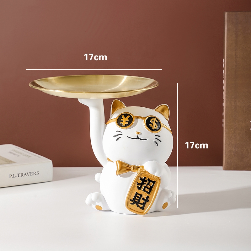 (ส่งจากไท) ตกแต่งบ้าน ถาดแมวโชคดี กุญแจตกแต่ง ทางเข้าห้องนั่งเล่น ทางเข้าตู้ไวน์ ตกแต่งบ้าน ของขวัญ - รูปที่ 7