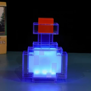 โคมไฟมายคราฟ ของเล่น ไฟฉาย Minecraft 8 สีเปลี่ยนขวด LED แสงกลางคืน ของเล่นโคมไฟเหมืองแร่ ใหม่ล่าสุด