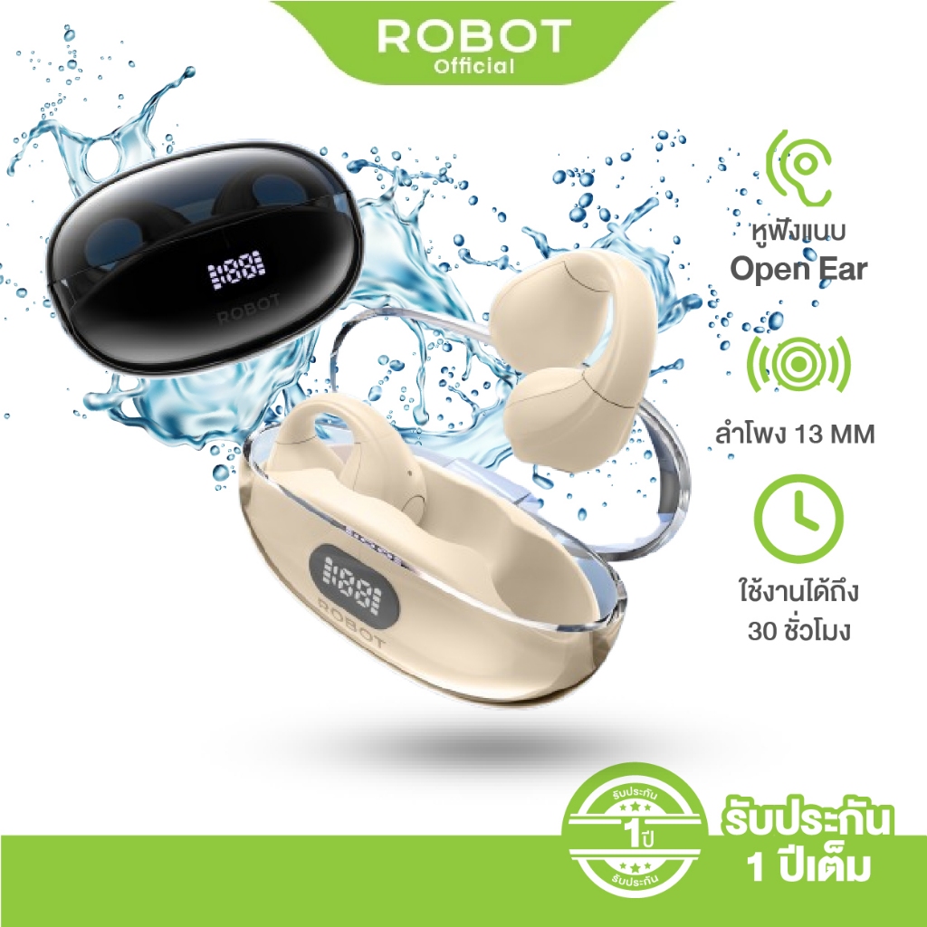 [ROBOT] หูฟังบลูทูธ หูฟังไร้สาย หูฟังwireless  Open Ear  รุ่น Air10 หูฟังTWS  บล