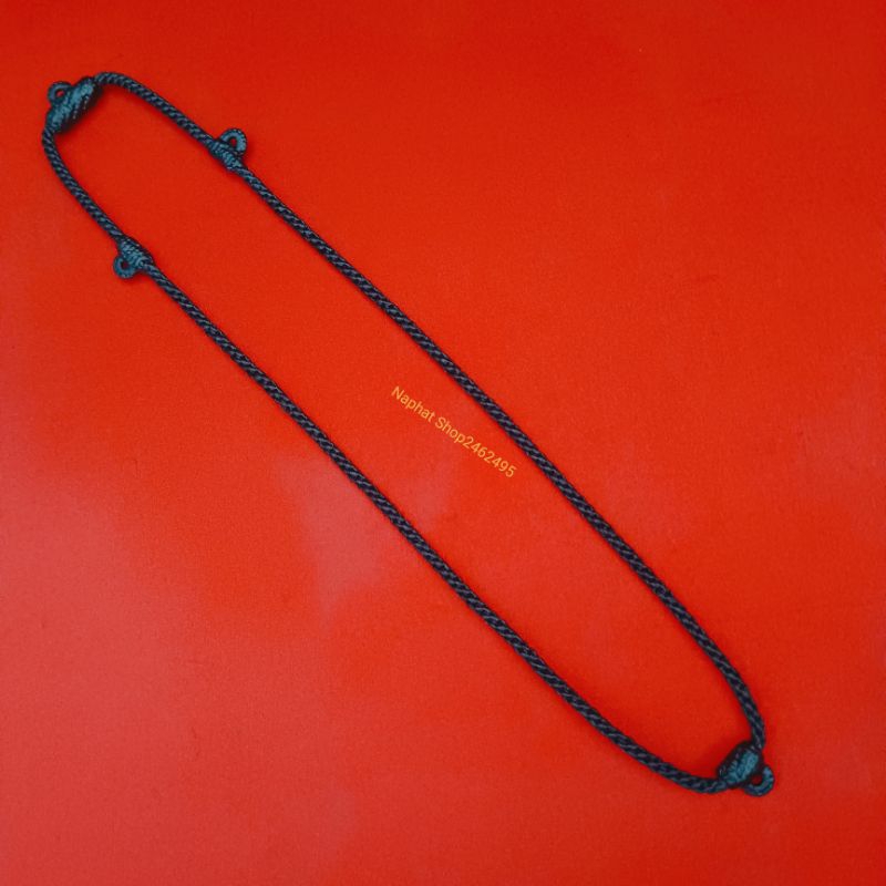 สร้อยเชือกเทียนสีดำถักมีห่วง 3 ห่วง (พิเศษเพิ่ม1ห่วงหลัง) งานแฮนเมดเชือกเทียนสีดำ ไม่อมน้ำ ไม่อมเหงื่อ ลายถักปราณีต - รูปที่ 4