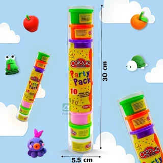💖พร้อมส่ง💖 แป้งโดว์ 10สี 10กระปุก เสริมพัตนาการ ของเล่นเด็ก ดินเบา แป้งปั้น Color Dough Party Pack