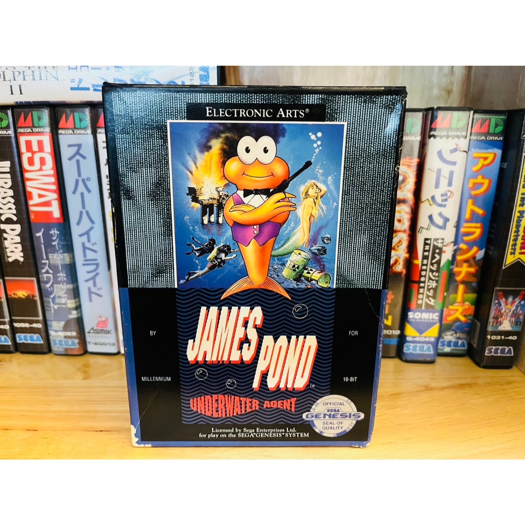 ตลับแท้ !! [Megadrive] : James Pond Underwater Agent us ตลับสวยๆแจ่มๆ คู่มือสมบูรณ์ครบถ้วน