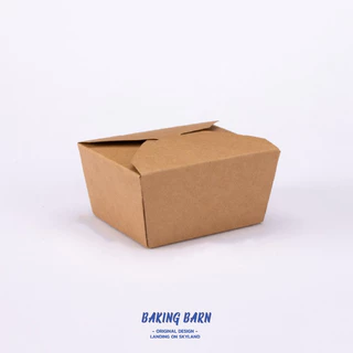 Baking barn (50 ชิ้น/แพ็ค) กล่องกระดาษเหลี่ยมแบบพับล๊อค Paper lunch box