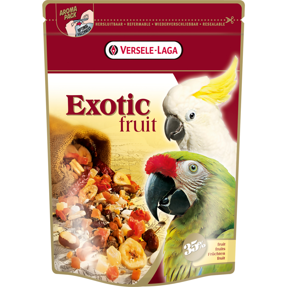 Prestige parrots exotic fruit 600g, (ขนมนกรสผลไม้เอ็กโซติค)