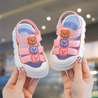 รองเท้ารัดส้นเด็ก สายรัดตีนตุ๊กแก พื้นมีกันลื่น สีสันสดใส ใส่สบาย Children's sandals พร้อมส่งในไทย