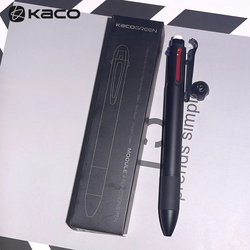 [พร้อมส่ง] KACOGREEN Module 4 Funcions Pen ปากกาเจล 4in1 มีปากกา 3 สี ดินสอและยางลบในแท่งเดียว ขนาด 0.5 mm