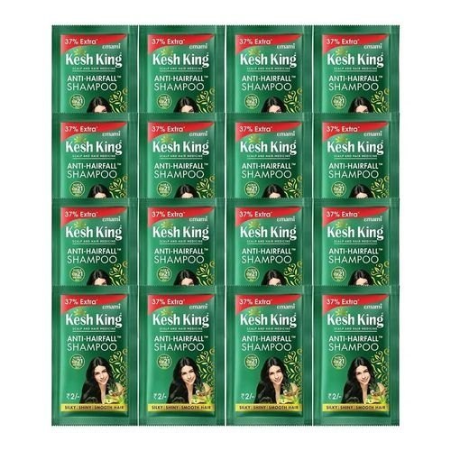 emami kesh king anti hair fall shampoo  21 herbs  5.5 ml 16 sechet  5.5×16=88 ml travel size exp dat